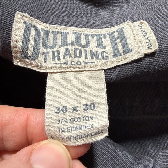 Duluth Trading Pants Men 36x30 Gray Flex Fire Hose Foreman Canvas Relaxed Fit - Picture 12 of 15